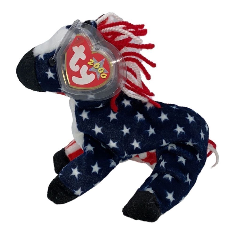 Ty Beanie Baby Lefty Donkey 2000 Collectible NOS